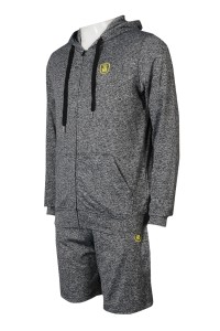WTV172 Custom Sport Suit Men's Shorts Jacket with Hat Coarse Hat Rope Rubber Band Pant Head Sport Pant Manufacturer